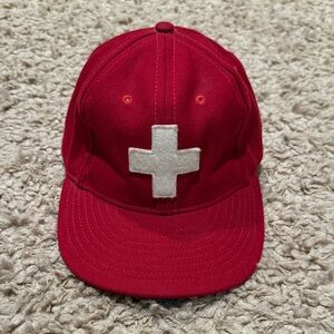 Imogene + Willie Ebbets Field Flannels Swiss Red White Cross Men's Hat Baseball